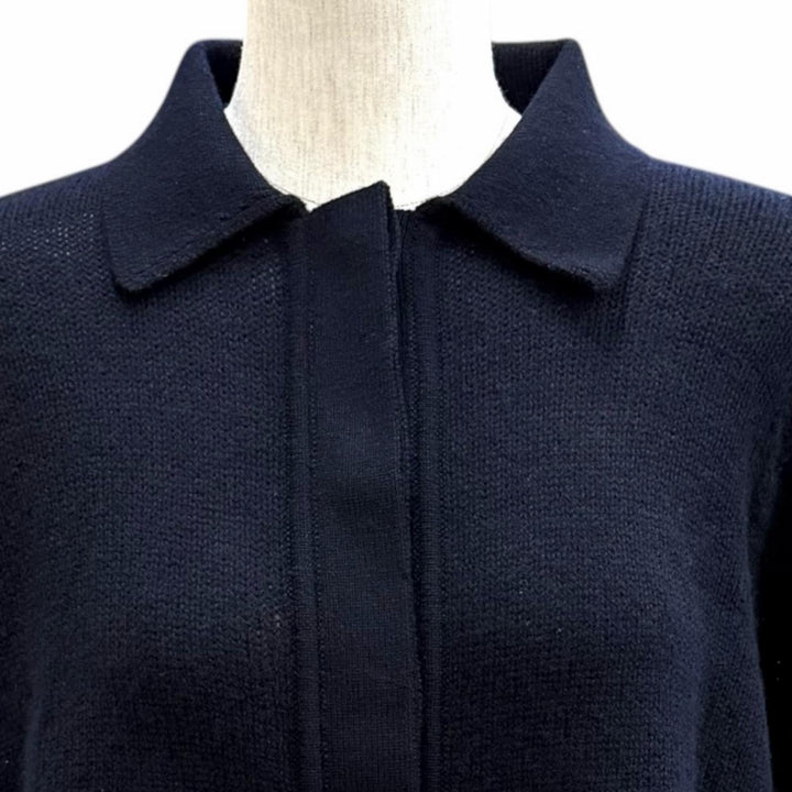 未使用品★HERMES エルメス 2025年製 5E2727D1 カシミヤ100％ シルバー金具 ロゴ金具付 比翼仕立て ニット カーディガン 36 正規品