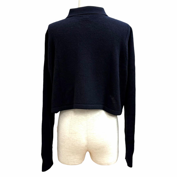 未使用品★HERMES エルメス 2025年製 5E2727D1 カシミヤ100％ シルバー金具 ロゴ金具付 比翼仕立て ニット カーディガン 36 正規品