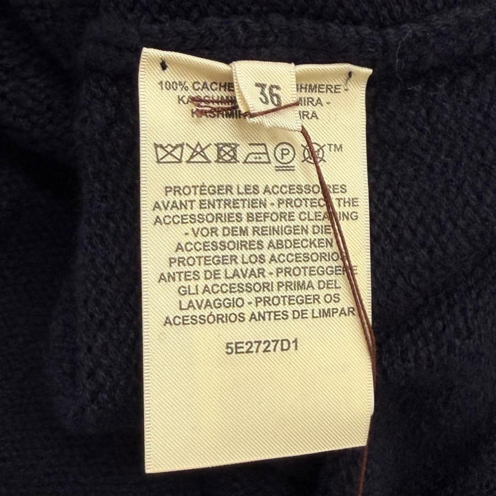未使用品★HERMES エルメス 2025年製 5E2727D1 カシミヤ100％ シルバー金具 ロゴ金具付 比翼仕立て ニット カーディガン 36 正規品