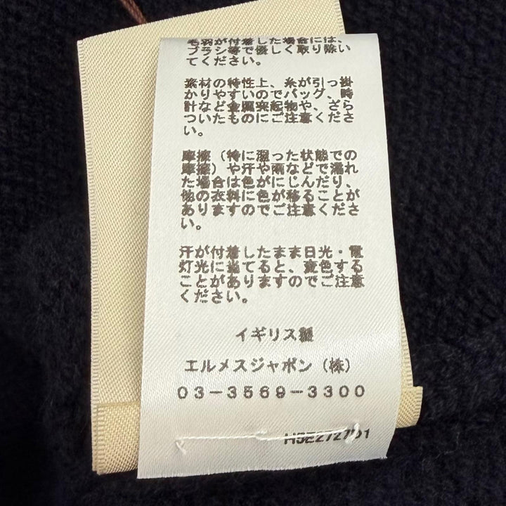 未使用品★HERMES エルメス 2025年製 5E2727D1 カシミヤ100％ シルバー金具 ロゴ金具付 比翼仕立て ニット カーディガン 36 正規品