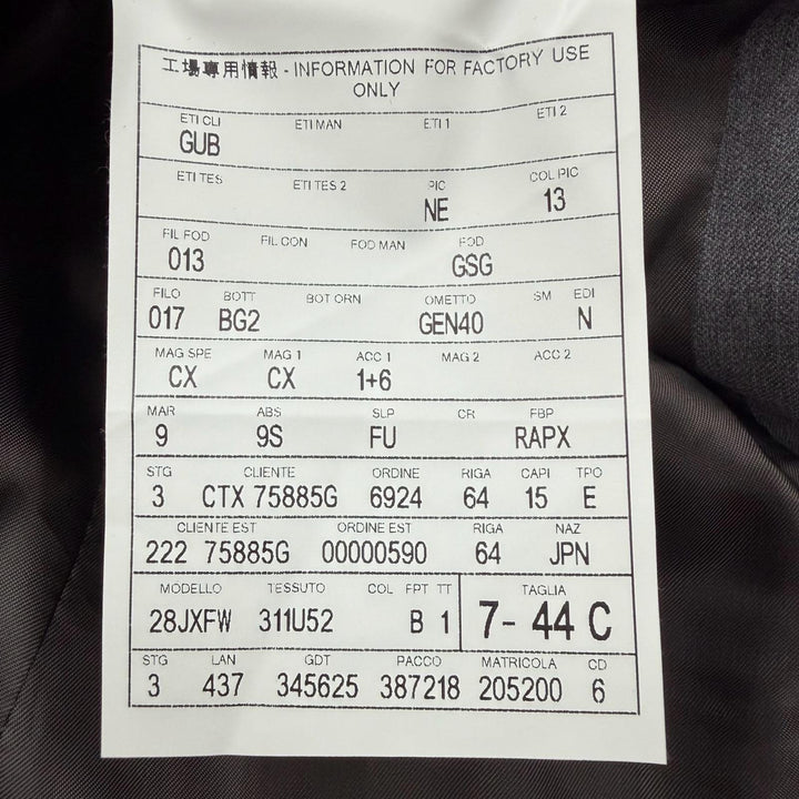 極美品▼GUCCI グッチ 252024 ウール100% ロゴ入りボタン シングルスーツ セットアップ グレー 正規品 メンズ ビジネスオススメ◎