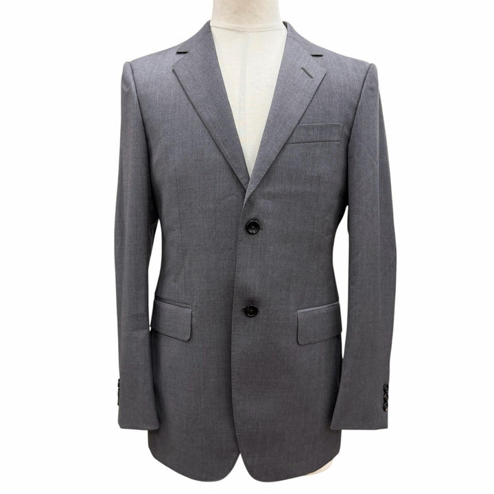 極美品▼GUCCI グッチ 252024 ウール100% ロゴ入りボタン シングルスーツ セットアップ グレー 正規品 メンズ ビジネスオススメ◎