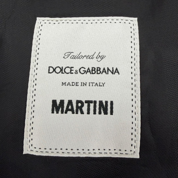 極美品▼DOLCE&amp;GABBANA ドルチェ＆ガッバーナ MARTINI ウール ドット柄 シングルスーツ セットアップ ブラック 44 伊製 正規品 メンズ