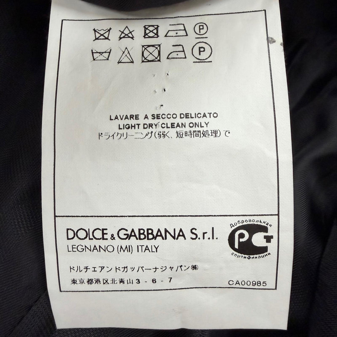 極美品▼DOLCE&amp;GABBANA ドルチェ＆ガッバーナ MARTINI ウール ドット柄 シングルスーツ セットアップ ブラック 44 伊製 正規品 メンズ