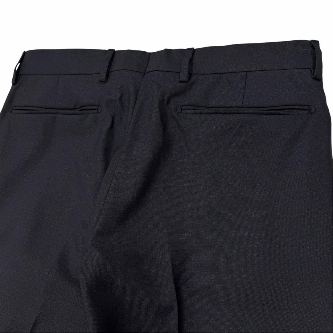 未使用品▼DIOR ディオール オム ウール シルク ノータック 裾未処理 パンツ スラックス ネイビー IT 44 イタリア製 正規品 メンズ