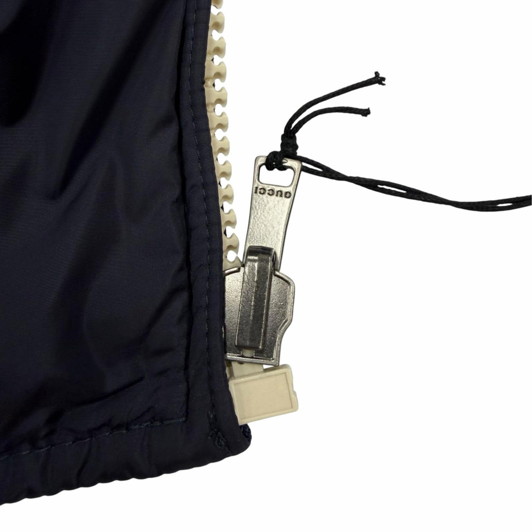 極美品▼GUCCI グッチ 24SS 770283 GG総柄 中綿入り リバーシブル ZIPUP ブルゾン ジャケット ネイビー IT 48 イタリア製 正規品 メンズ