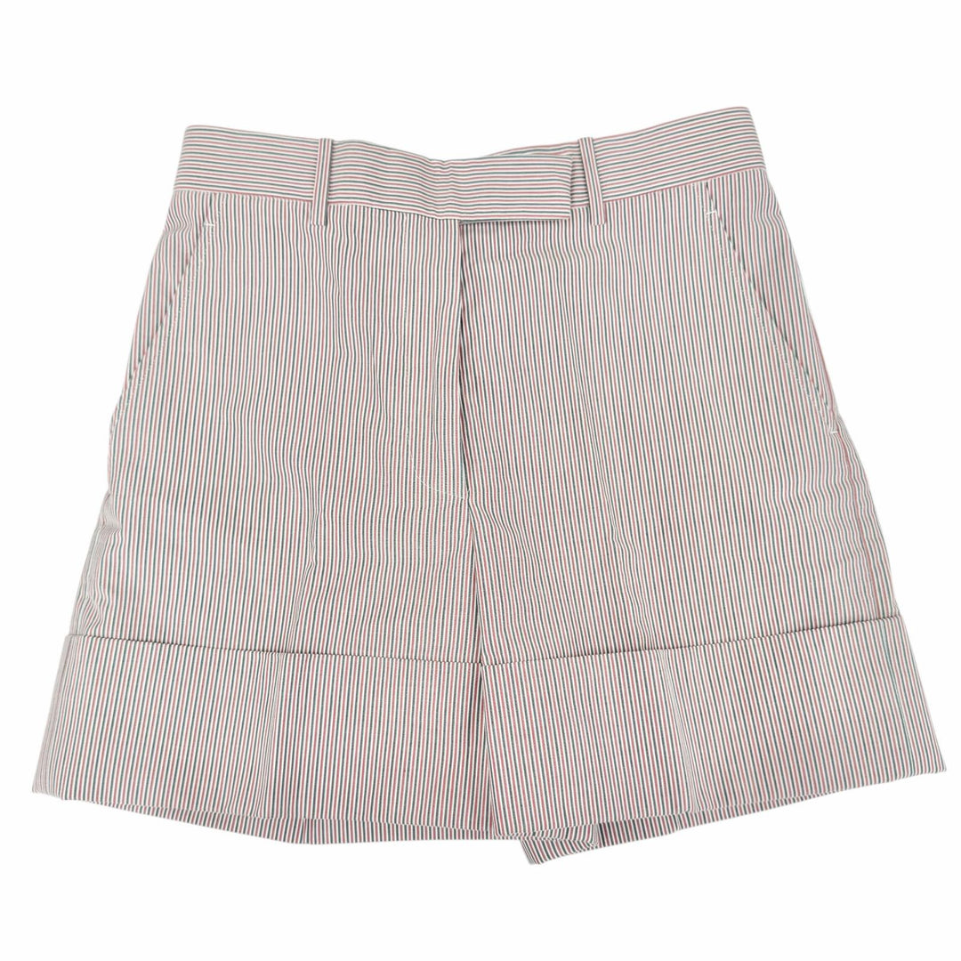 極美品△THOM BROWNE トムブラウン FTC436A コットン100% トリコロールストライプ ショートパンツ レッド ネイビー ホワイト IT38 正規品