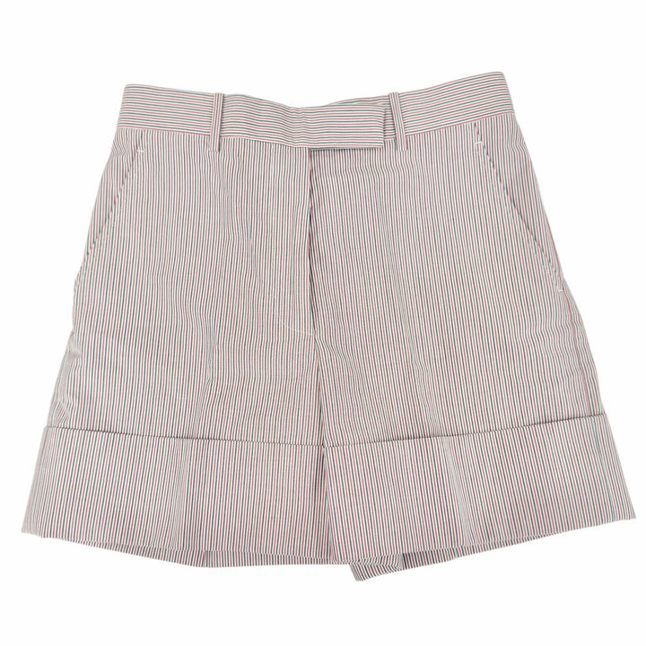 極美品△THOM BROWNE トムブラウン FTC436A コットン100% トリコロールストライプ ショートパンツ レッド ネイビー ホワイト IT38 正規品