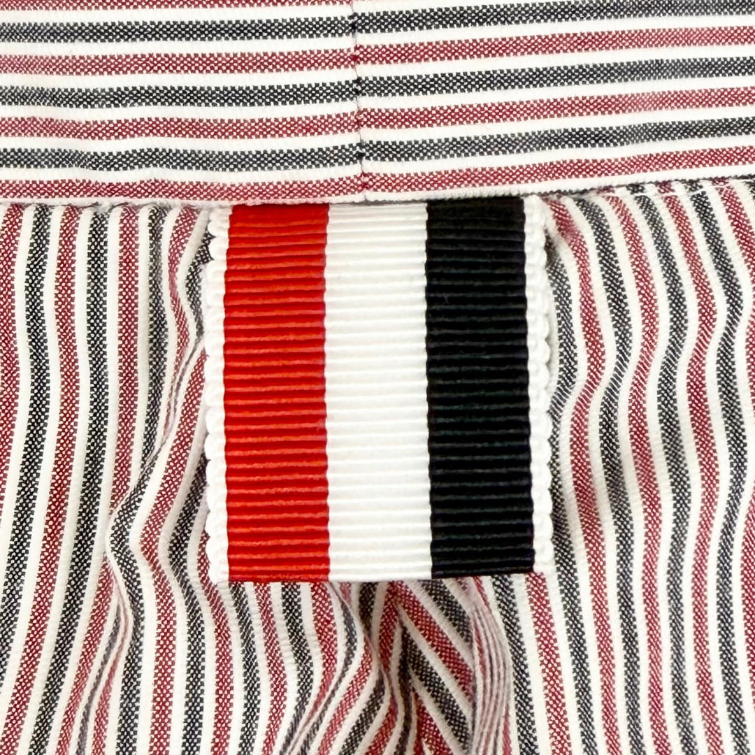 極美品△THOM BROWNE トムブラウン FTC436A コットン100% トリコロールストライプ ショートパンツ レッド ネイビー ホワイト IT38 正規品