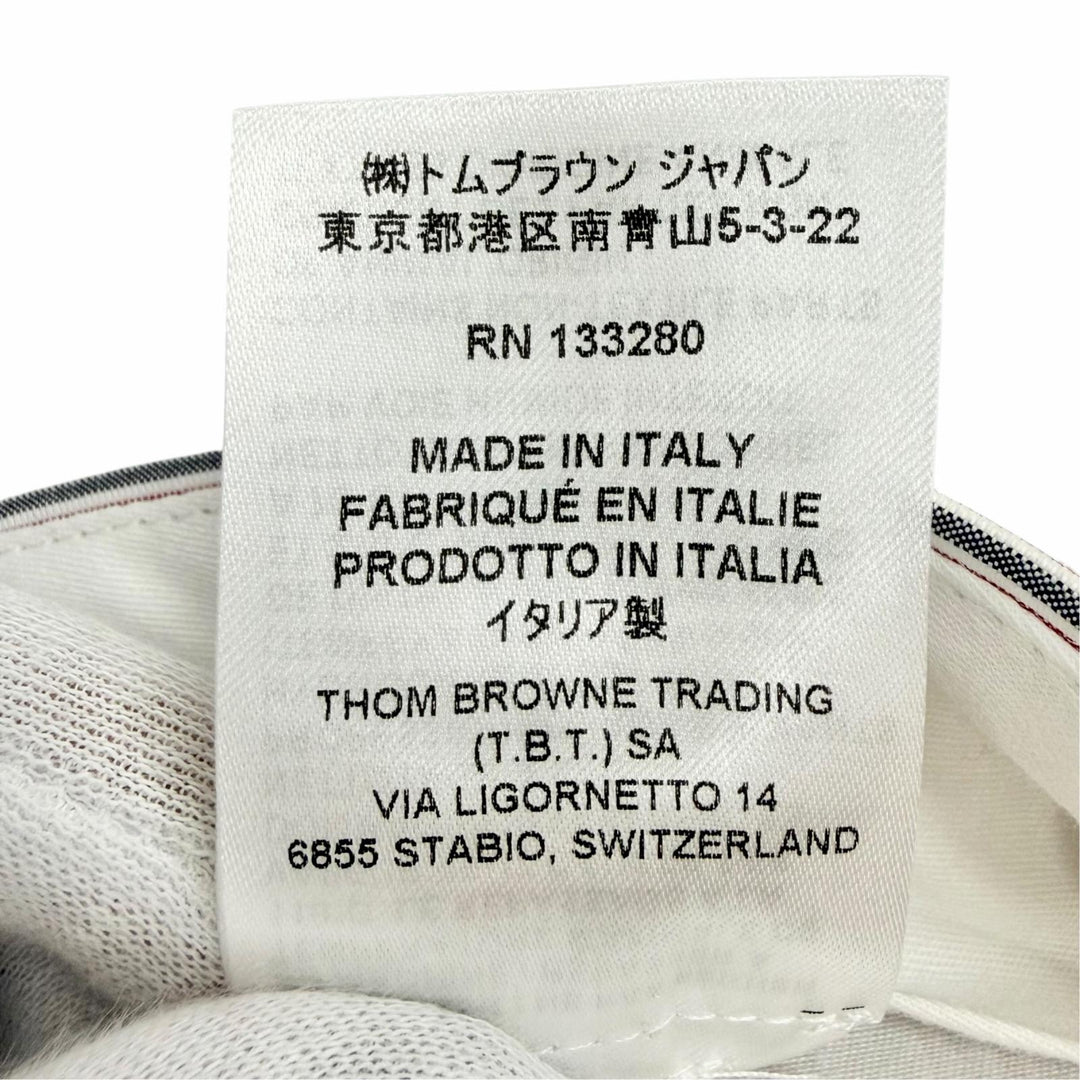 極美品△THOM BROWNE トムブラウン FTC436A コットン100% トリコロールストライプ ショートパンツ レッド ネイビー ホワイト IT38 正規品