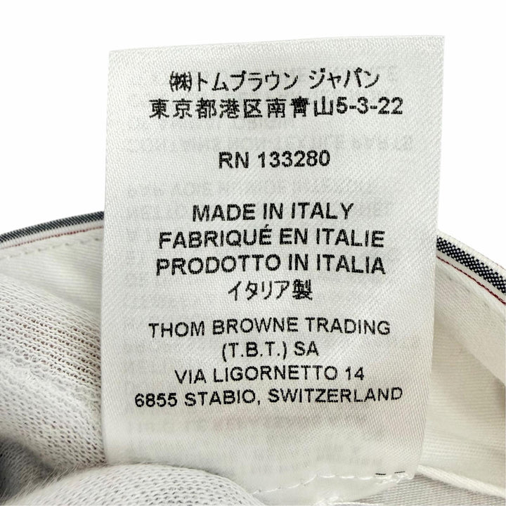 極美品△THOM BROWNE トムブラウン FTC436A コットン100% トリコロールストライプ ショートパンツ レッド ネイビー ホワイト IT38 正規品
