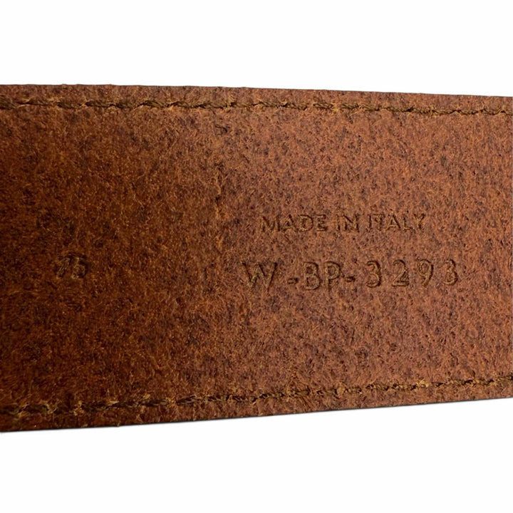 未使用品△CELINE セリーヌ 45BDZ3AJG ラージ ツイン トリオンフ ヴィンテージカーフスキン レザー ベルト ブラウン 75 伊製 箱 保存袋付