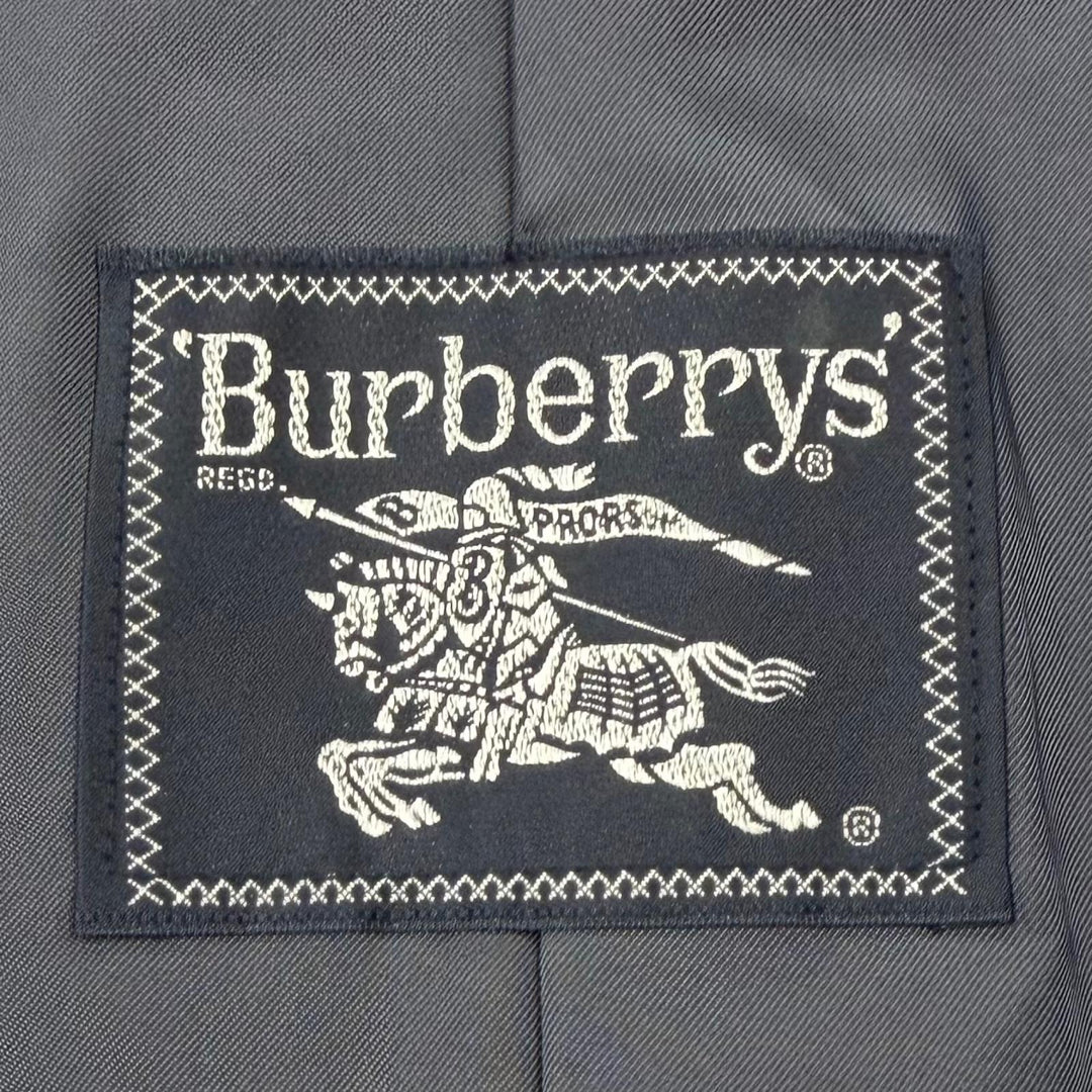 極美品▼Burberrys バーバリー ヴィンテージ ウール カシミヤ 比翼仕立て チェスターコート ネイビー L メンズ ビジネスオススメ◎