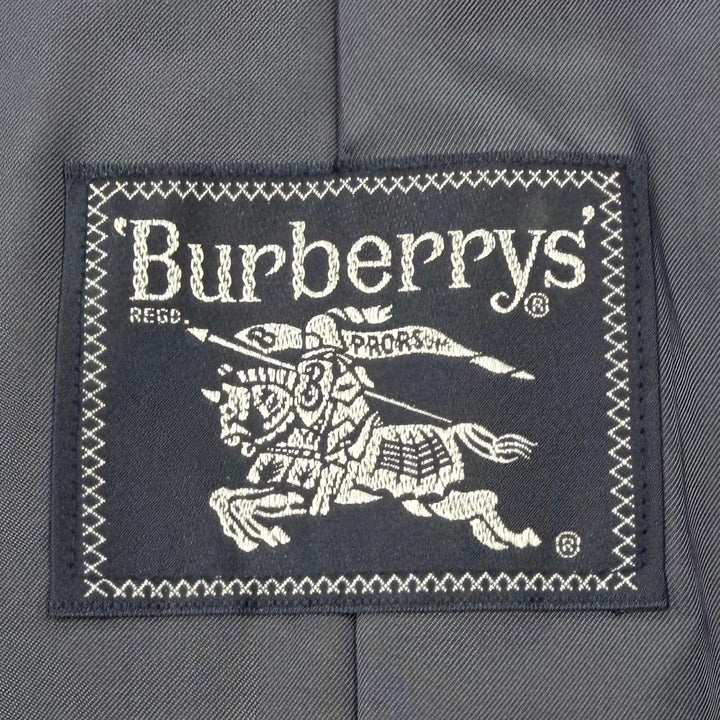 極美品▼Burberrys バーバリー ヴィンテージ ウール カシミヤ 比翼仕立て チェスターコート ネイビー L メンズ ビジネスオススメ◎