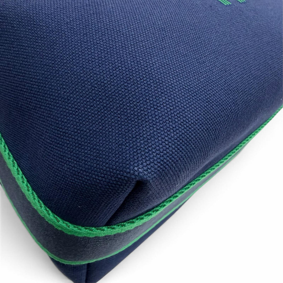 極美品☆HERMES エルメス ブリッド ア ブラック PM シルバー金具 セリエ金具 Hロゴ キャンバス ポーチ ハンドバッグ ネイビー
