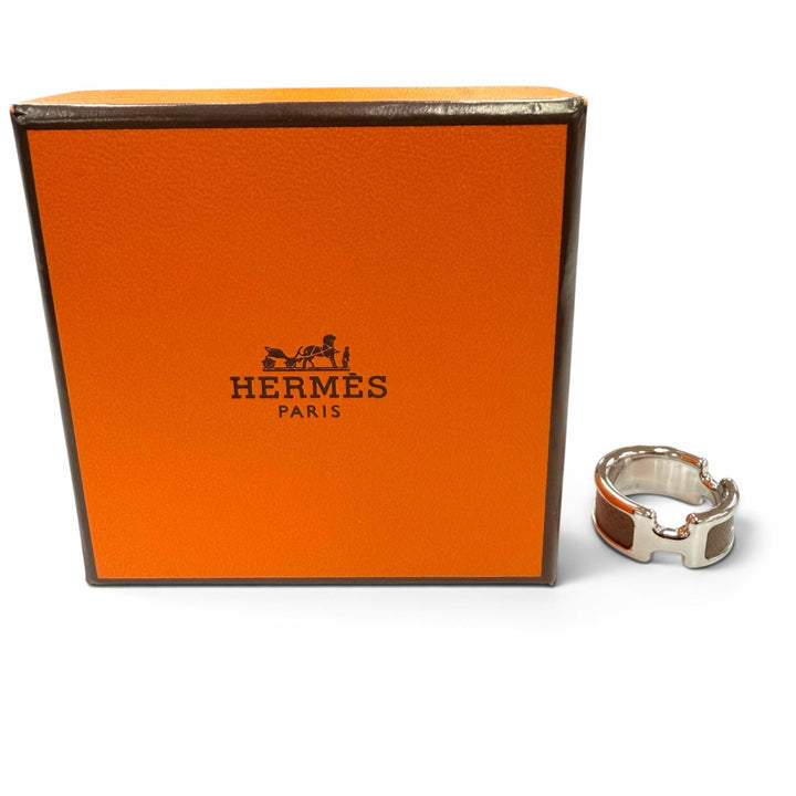 未使用品☆HERMES エルメス オランプ PM リング ヴォーマダム エトゥープ アクセサリー 指輪 シルバー S JP12号相当 フランス製 箱付き