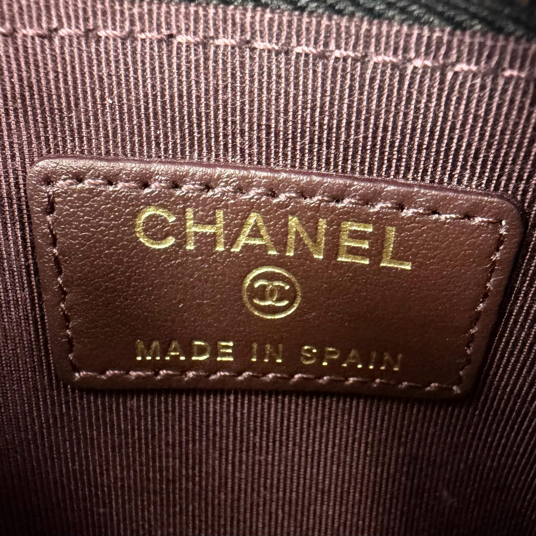 極美品☆CHANEL シャネル ココマーク キャビアスキン カードケース コインケース ブラック ゴールド金具 スペイン製 レディース