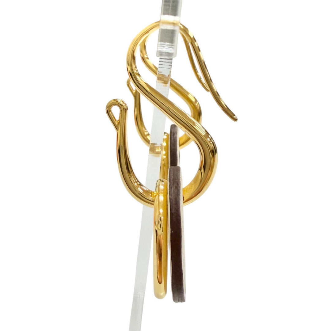 未使用品△HERMES エルメス O Maillon Earring オーマイヨン スイフト ゴールド金具 シェーヌダンクル ピアス アイボリー 仏製 箱付き