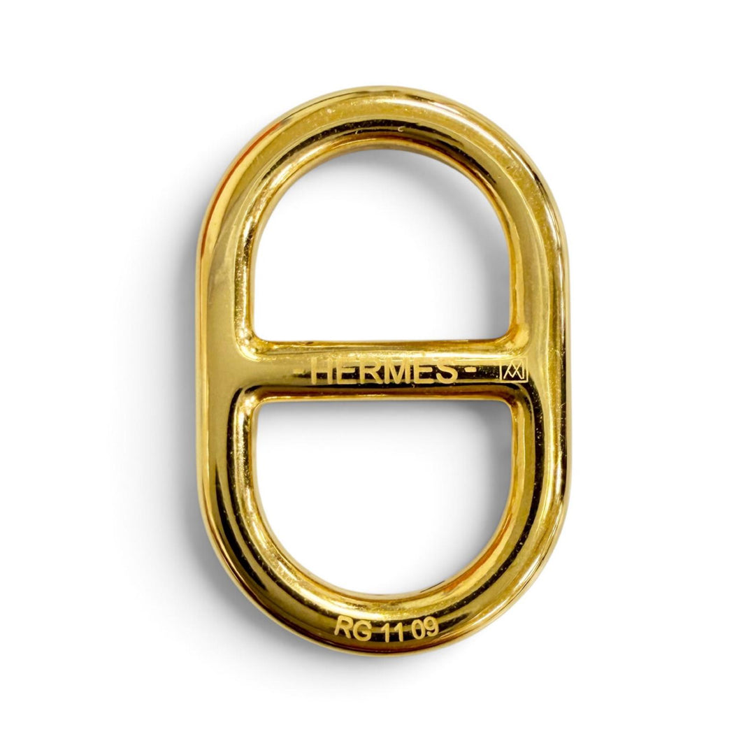 未使用品△HERMES エルメス O Maillon Earring オーマイヨン スイフト ゴールド金具 シェーヌダンクル ピアス アイボリー 仏製 箱付き