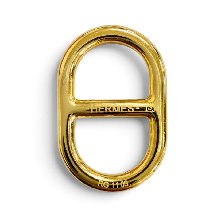 未使用品△HERMES エルメス O Maillon Earring オーマイヨン スイフト ゴールド金具 シェーヌダンクル ピアス アイボリー 仏製 箱付き
