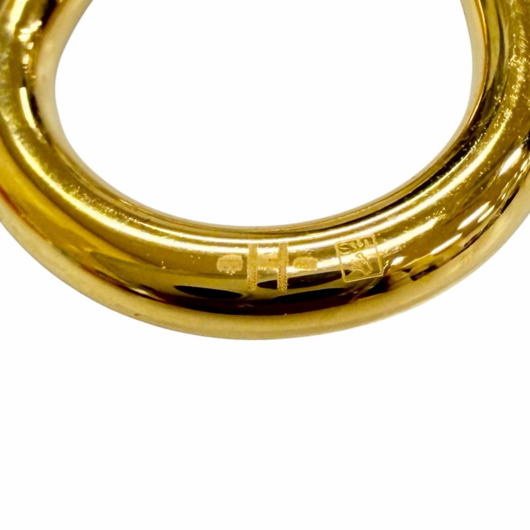 未使用品△HERMES エルメス O Maillon Earring オーマイヨン スイフト ゴールド金具 シェーヌダンクル ピアス アイボリー 仏製 箱付き