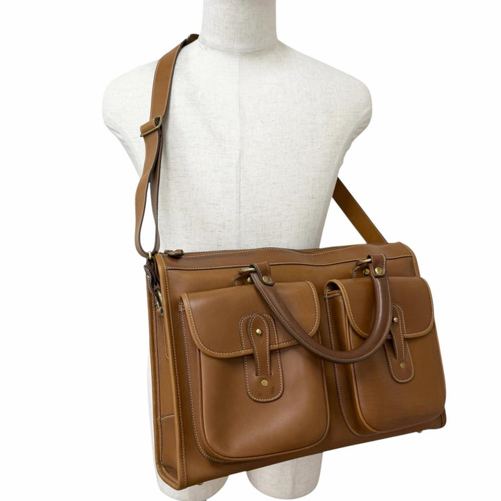 美品□GHURKA グルカ ヴィンテージ レザー MH刻印 EXAMINER No.5 2WAY ショルダーバッグ ブリーフケース ビジネスバッグ 希少 ブラウン