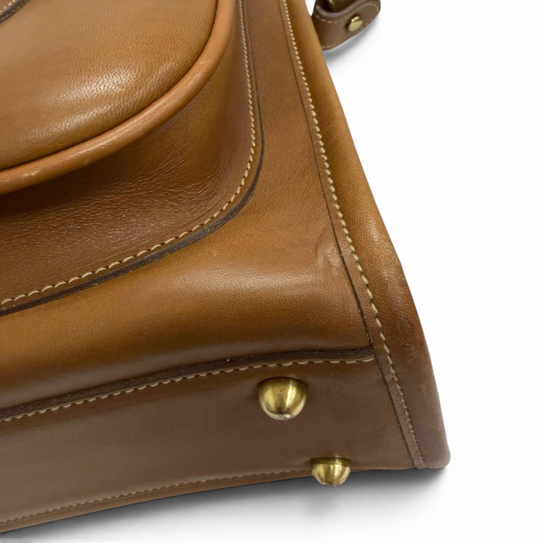 美品□GHURKA グルカ ヴィンテージ レザー MH刻印 EXAMINER No.5 2WAY ショルダーバッグ ブリーフケース ビジネスバッグ 希少 ブラウン