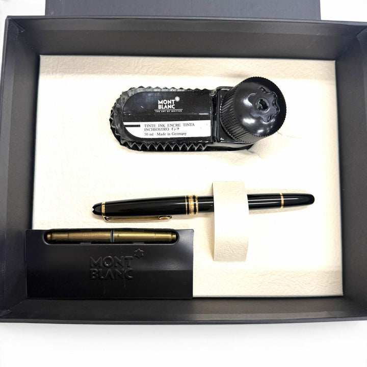 極美品□MONTBLANC モンブラン マイスターシュテュック クラシック ペン先14K 万年筆 ブラック ゴールド ドイツ製 メンズ 箱付き