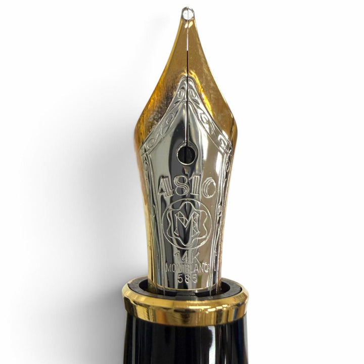極美品□MONTBLANC モンブラン マイスターシュテュック クラシック ペン先14K 万年筆 ブラック ゴールド ドイツ製 メンズ 箱付き