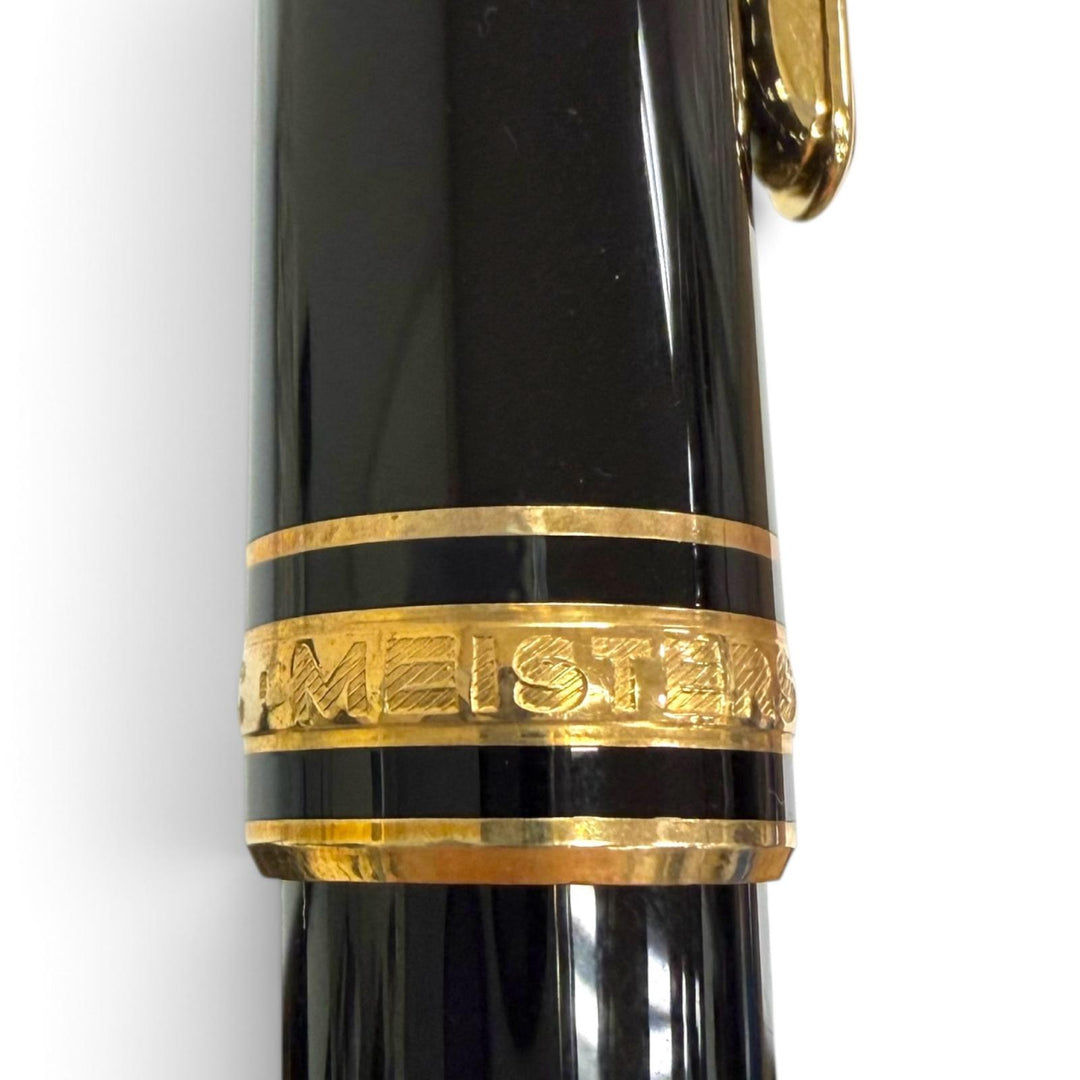 極美品□MONTBLANC モンブラン マイスターシュテュック クラシック ペン先14K 万年筆 ブラック ゴールド ドイツ製 メンズ 箱付き