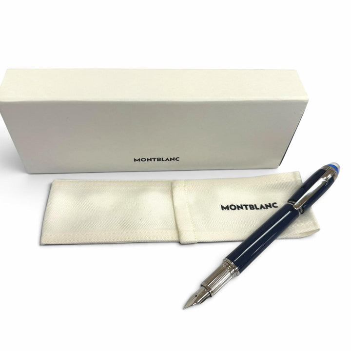 未使用品□MONTBLANC モンブラン スターウォーカー ブループラネット ペン先14K Fニブ プレシャスレジン 万年筆 ネイビー ドイツ製