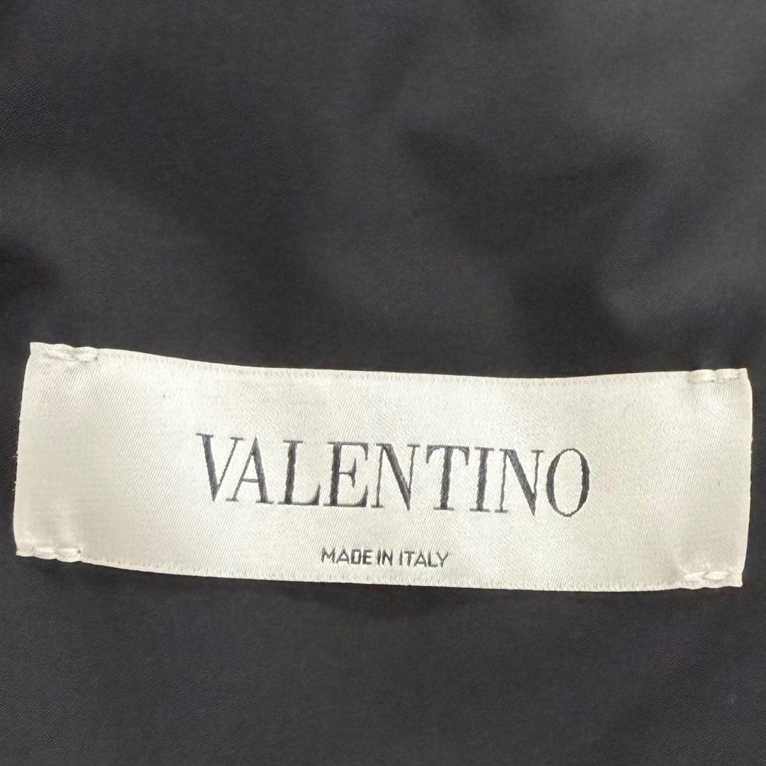美品▼Valentino ヴァレンチノ VLTNロゴ フード取り外し可能 ダブルジップアップ ダウンベスト ブラック IT 50 イタリア製 正規品 メンズ
