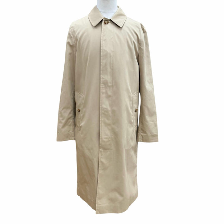 未使用品▼BURBERRY バーバリー 8111615 コットン100% 裏地ノバチェック柄 比翼仕立て ステンカラーコート ベージュ 48 正規品 メンズ