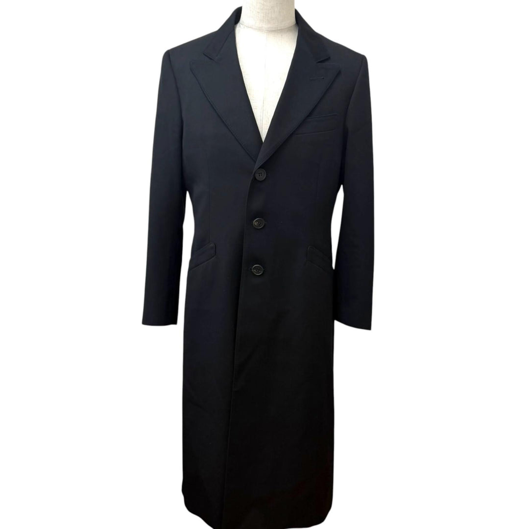 極美品□Paul Smith LONDON ポールスミスロンドン ウール100％ ロングコート チェスターコート ブラック L 日本製 正規品 メンズ
