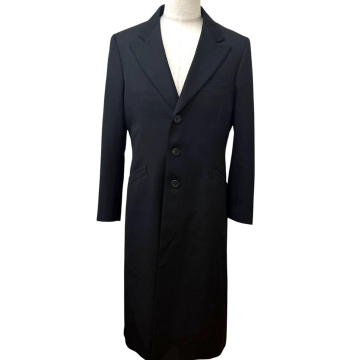 極美品□Paul Smith LONDON ポールスミスロンドン ウール100％ ロングコート チェスターコート ブラック L 日本製 正規品 メンズ