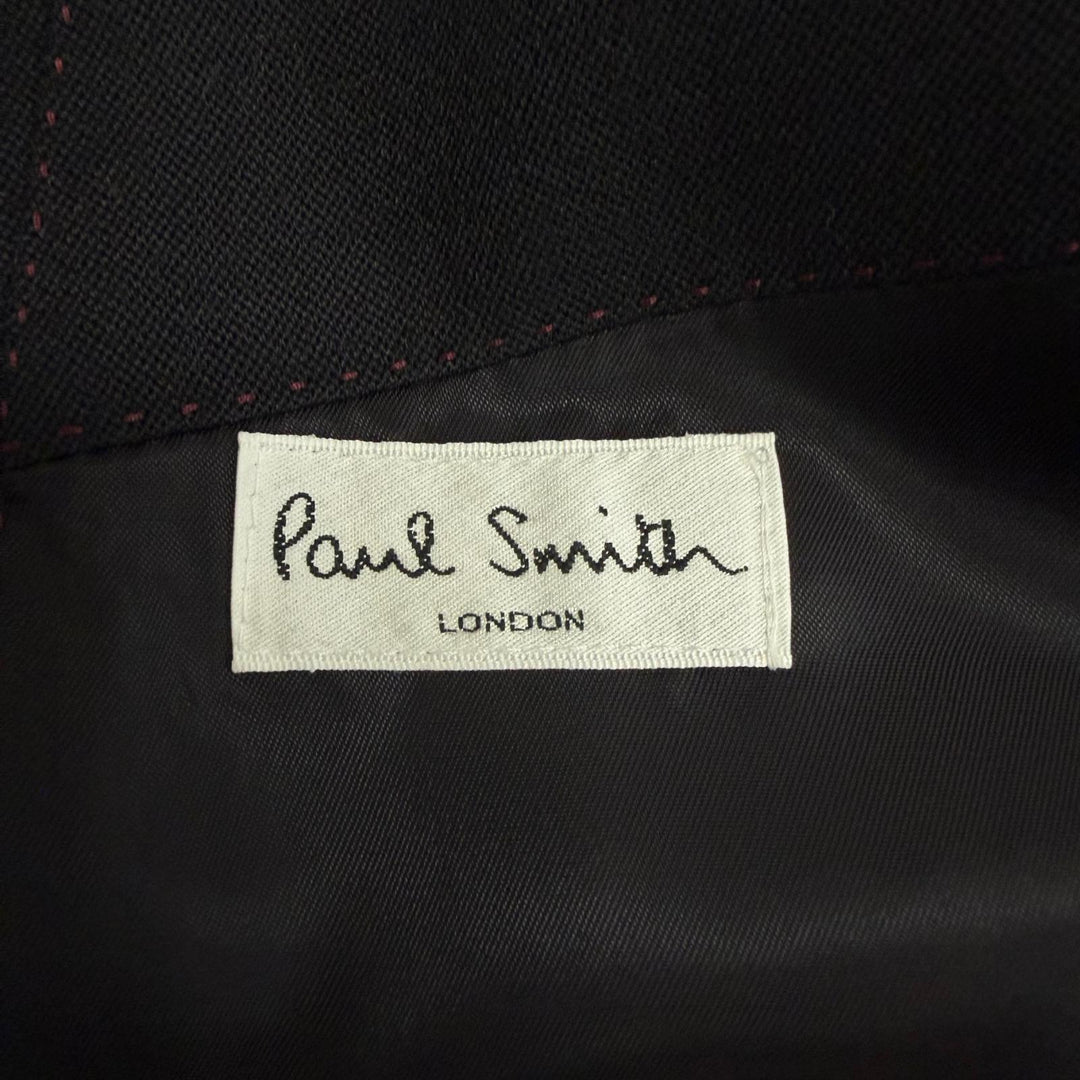 極美品□Paul Smith LONDON ポールスミスロンドン ウール100％ ロングコート チェスターコート ブラック L 日本製 正規品 メンズ