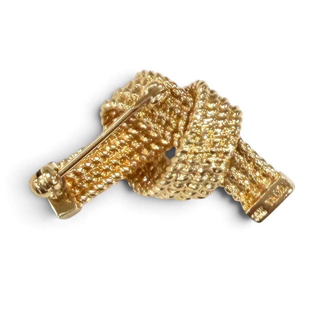 美品★TIFFANY&amp;Co. ティファニー ヴィンテージ 14K ツイストロープ ブローチ アクセサリー ゴールド 重量5.33g レディース