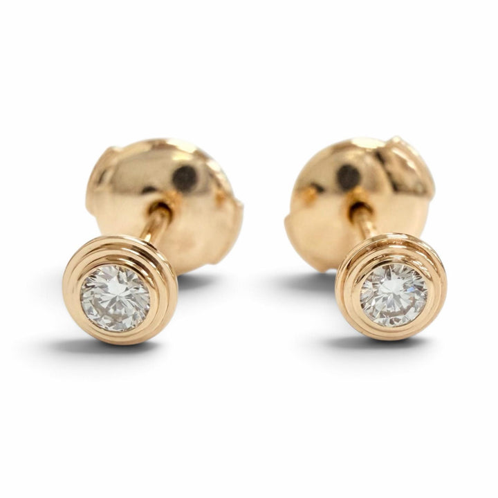 美品△Cartier カルティエ STE114 ダムール XS ダイヤモンド ピアス アクセサリー AU750(PG) ピンクゴールド 重量1.08g レディース