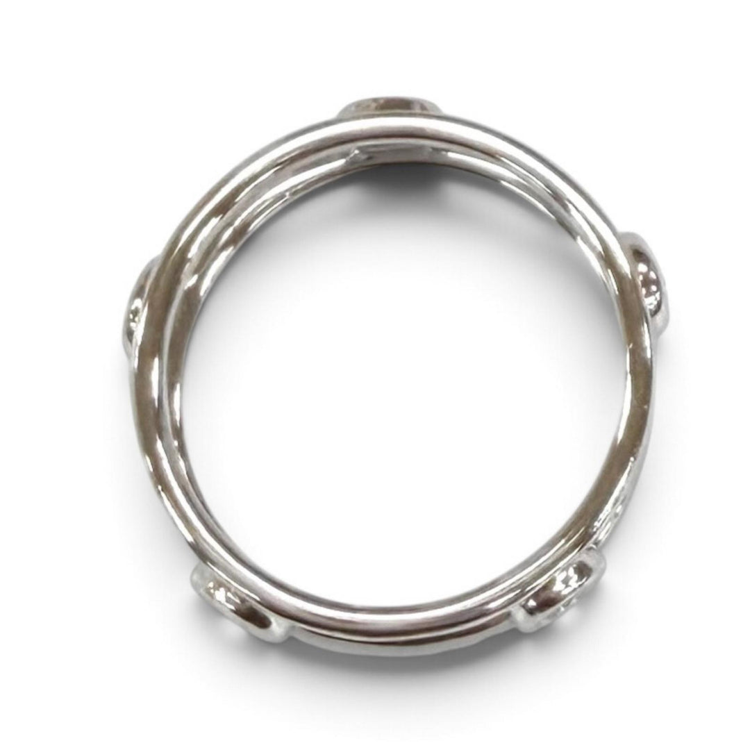 極美品★TIFFANY&amp;Co. ティファニー エルサペレッティ PT950 ダブルワイヤー 5Pダイヤモンド リング 指輪 JP10号相当 重量3.6g 保存袋付