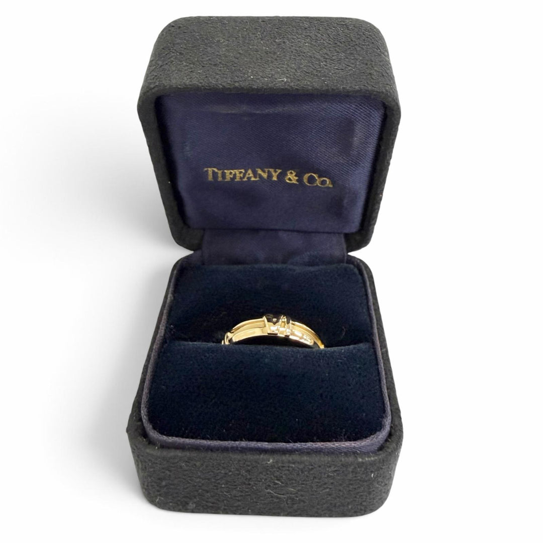 極美品△TIFFANY&amp;Co. ティファニー アトラス ニューメリック リング 指輪 750(YG) K18 イエローゴールド JP12号 重量4.5g レディース