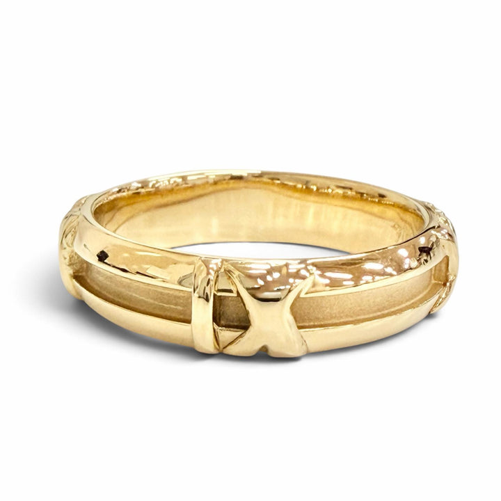 極美品△TIFFANY&amp;Co. ティファニー アトラス ニューメリック リング 指輪 750(YG) K18 イエローゴールド JP12号 重量4.5g レディース