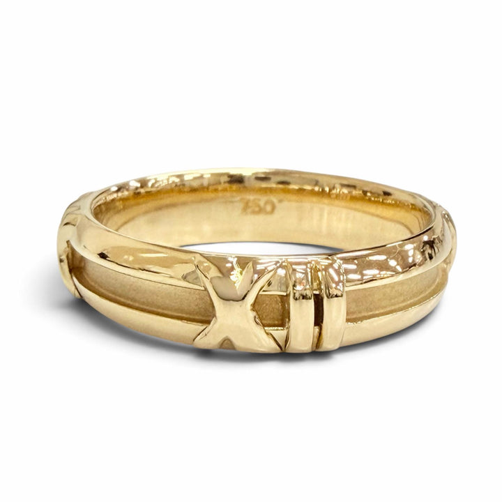 極美品△TIFFANY&amp;Co. ティファニー アトラス ニューメリック リング 指輪 750(YG) K18 イエローゴールド JP12号 重量4.5g レディース