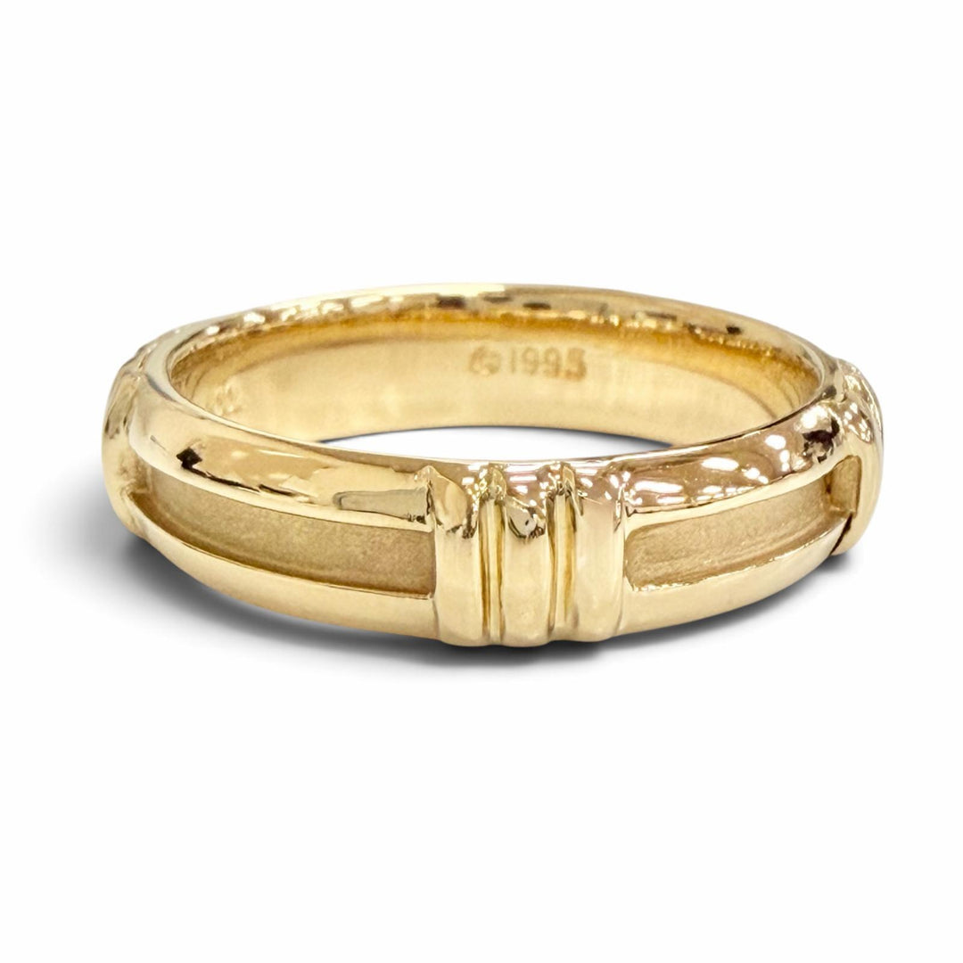 極美品△TIFFANY&amp;Co. ティファニー アトラス ニューメリック リング 指輪 750(YG) K18 イエローゴールド JP12号 重量4.5g レディース