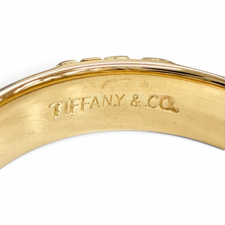極美品△TIFFANY&amp;Co. ティファニー アトラス ニューメリック リング 指輪 750(YG) K18 イエローゴールド JP12号 重量4.5g レディース