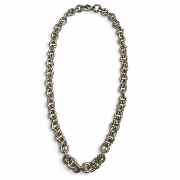 美品▼TIFFANY&amp;Co. ティファニー 925 ラウンドリンク サークルドーナツチェーン チョーカー ネックレス シルバー 40cm 重量52.1g 箱付き