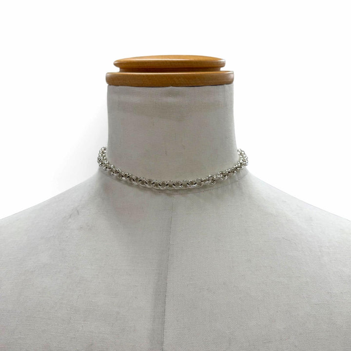 美品▼TIFFANY&amp;Co. ティファニー 925 ラウンドリンク サークルドーナツチェーン チョーカー ネックレス シルバー 40cm 重量52.1g 箱付き