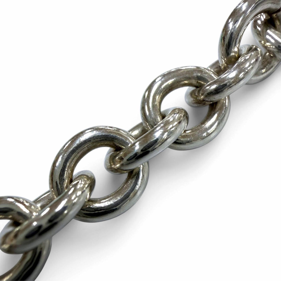 美品▼TIFFANY&amp;Co. ティファニー 925 ラウンドリンク サークルドーナツチェーン チョーカー ネックレス シルバー 40cm 重量52.1g 箱付き