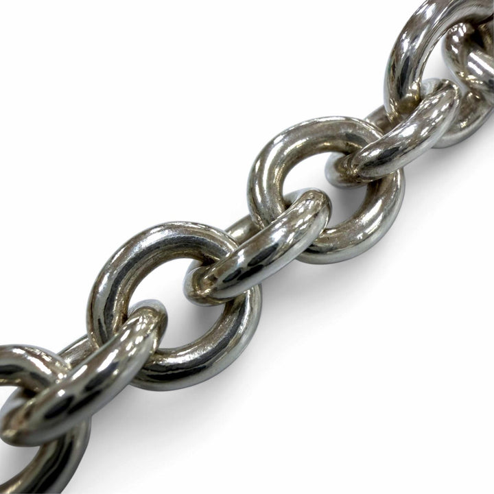 美品▼TIFFANY&amp;Co. ティファニー 925 ラウンドリンク サークルドーナツチェーン チョーカー ネックレス シルバー 40cm 重量52.1g 箱付き