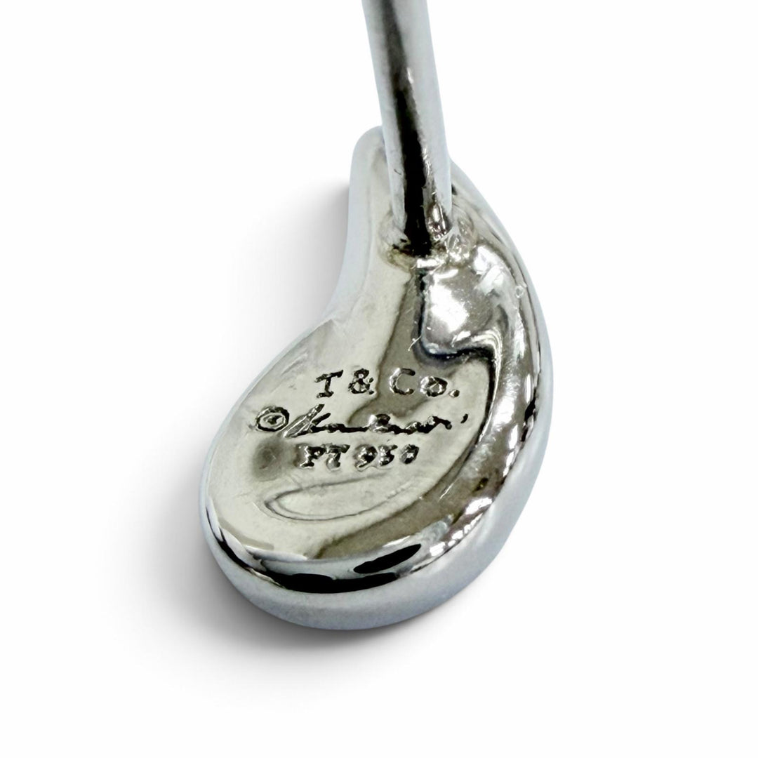 極美品△TIFFANY&amp;Co. ティファニー ティアドロップ ピアス アクセサリー 両耳用 PT950 プラチナ 重量2.5g レディース シンプルデザイン◎