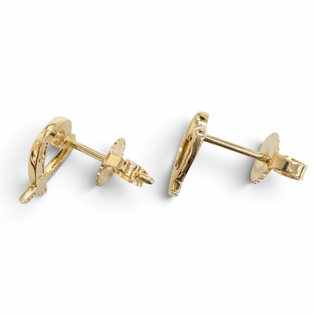 極美品△TIFFANY&amp;Co. ティファニー パロマピカソ ラビングハート ピアス アクセサリー 750 YG K18 イエローゴールド 重量1.9g レディース